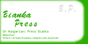 bianka press business card